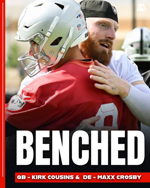 Klint Kubiak held Kirk Cousins and Maxx Crosby out of #Raiders practice today for breaking team rules with their fight on Friday. He shrugged it off at the time as two leaders going at it, then changed his mind by the next morning.
“We have very clear expectations on how we want to practice and how we want to go about our business, and we violated that yesterday.”
Both are back on the field Monday.