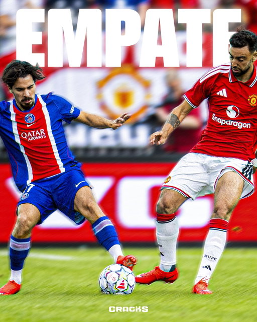 🤝 EMPATAN CON XI ALTERNATIVOS

⚽ Ibrahim Mbaye adelantó al PSG al minuto 2, pero Bryan Mbeumo igualó para el Manchester United en el amistoso disputado en Suecia.

🚑 Ambos jugaron con muchas ausencias: al United le faltaron nueve futbolistas importantes y al PSG alrededor de la misma cantidad.