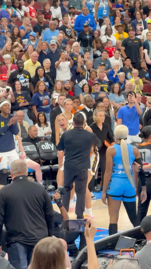 Sophie Cunningham after a flagrant 2 by DiJonai Carrington 😳
