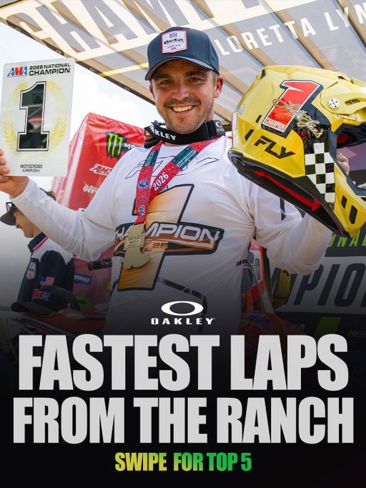 Zach Osborne set 1:48.641 for the @oakleymotorsports Fastest Lap at The Ranch ⏱️ @zacho_16 @oakley 

@vurbmoto_prospect #LLMX