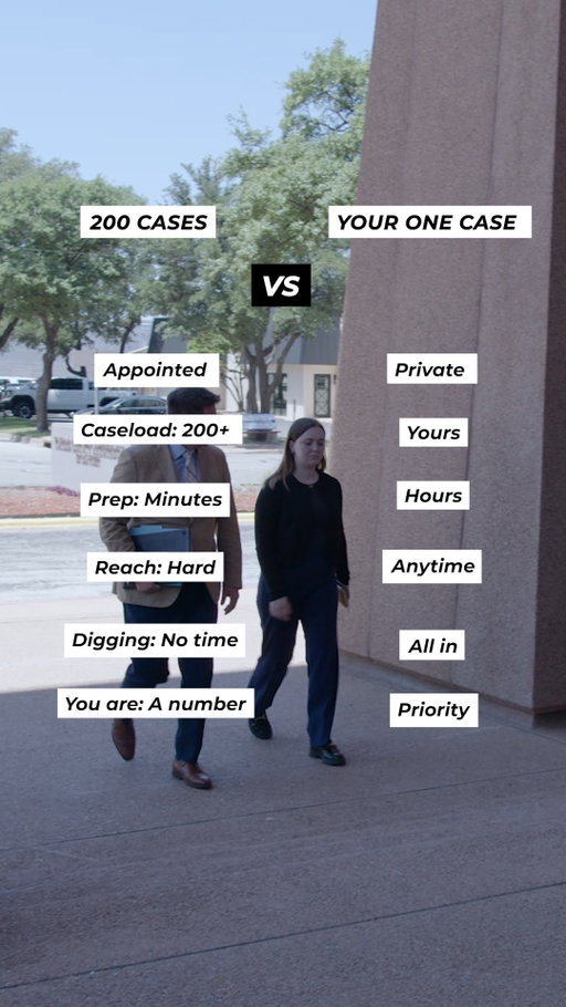 Your case deserves more than a few minutes of preparation.

Public defenders often carry enormous caseloads while doing their best for every client. But when you're facing serious criminal charges, having a lawyer with the time and resources to dig into every detail can matter.

Your case. Your future. Your fight.

#CriminalDefense #TexasCriminalDefense #WestTexasLaw #CriminalDefenseAttorney #KnowYourRights #KeithAndLorfing #WestTexasTough