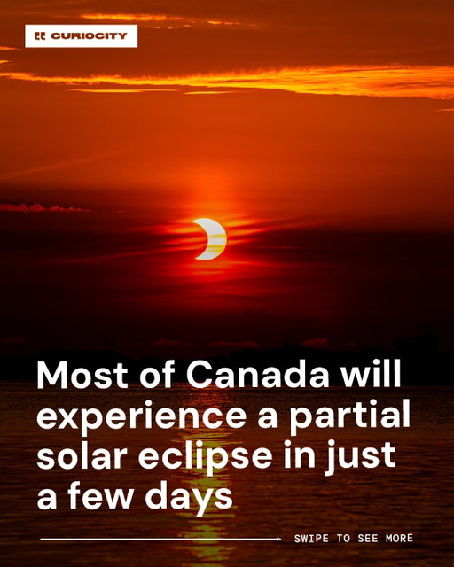 Get those eclipse glasses READY 😎

A partial solar eclipse will hit most of Canada next week, and the only major cities nationwide that won’t see this spectacle are Vancouver and Victoria 👀

Are you going to catch the eclipse? 👇
