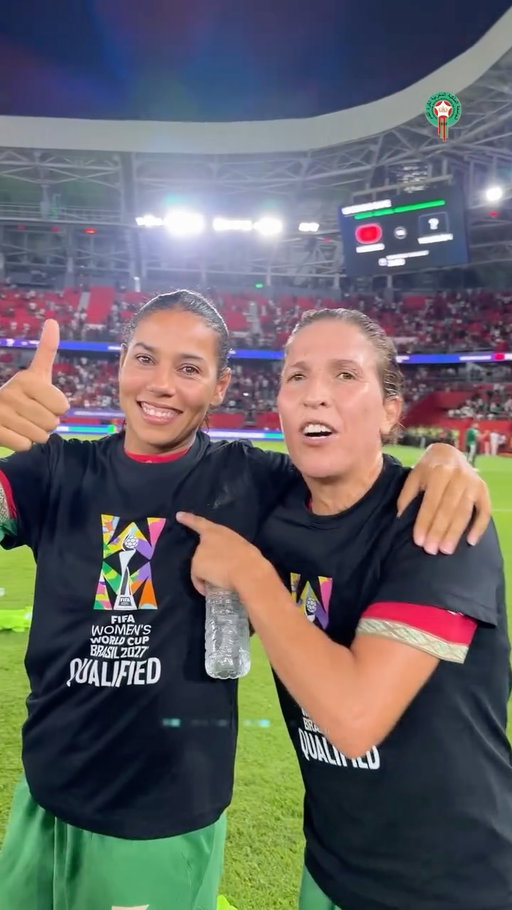 فرحة لاعبات منتخبنا الوطني النسوي بعد التأهل إلى كأس العالم للسيدات 🇲🇦🤩

Joy of our Women’s National Team players after qualifying for the FIFA Women’s World Cup 🌍❤️

#DimaMaghrib