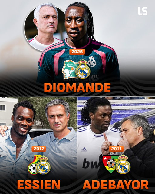 Three African pioneers. One common link: José Mourinho 🤝

Adebayor, Essien and now Diomande have all made history as the first Togolese, Ghanaian and Ivorian players to represent Real Madrid 🌍🤍