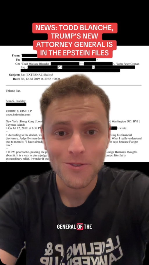 Todd Blanche is in the Epstein files.