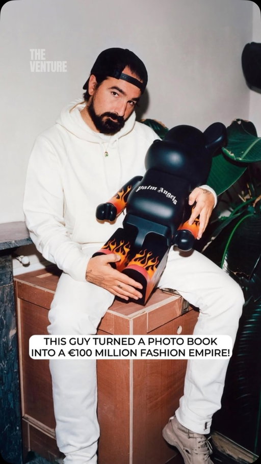 This guy turned a photo book into a €100 million fashion empire!

In 2006, Francesco Ragazzi is a 19-year-old kid from Milan who failed design school. 

He takes a press internship at Moncler, works his way up, and by 2011 he’s an artistic director. 

That year Francesco flies to LA for the first time. 

Golden hour at Venice Beach, kids flying through the air on skateboards under the palms. 

He’s fascinated, and he pulls out his camera. He goes back again and again for three years, builds a photo book, gets Pharrell Williams to write the foreword, and stages an exhibition at Colette in Paris during fashion week. 

Other people see his vision, and six months later Palm Angels is born.

But the brand is completely unknown, and Ragazzi is running it from his apartment after work.

✓ Uses ten years of Moncler relationships to put Palm Angels on A$AP Rocky, Justin Bieber, and Playboi Carti

✓ Watches the endorsements explode across social media

✓ Sells out every new collection in days

✓ Crosses €100 million in revenue by 2024

Failed design school → works up to artistic director → falls for LA skate culture → three years of photos into a book → Palm Angels is born → puts it on the biggest names in music → parent company sells for $675 million.

Sometimes the relationships you quietly built for a decade become the launch nobody else could pull off.

#Business #PalmAngels #Fashion #Success #Entrepreneur