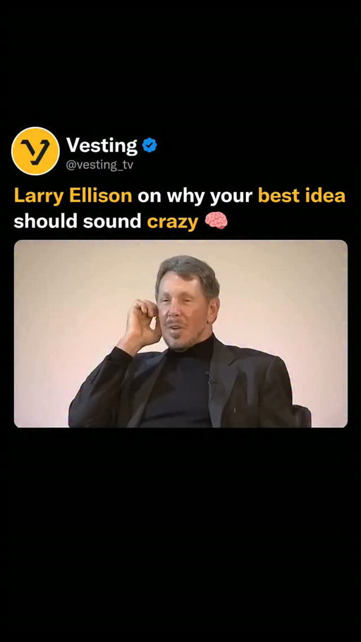 Larry Ellison on you've got to be crazy! 

Source : Keynote Speech 

#startup #Entrepreneurship #ai