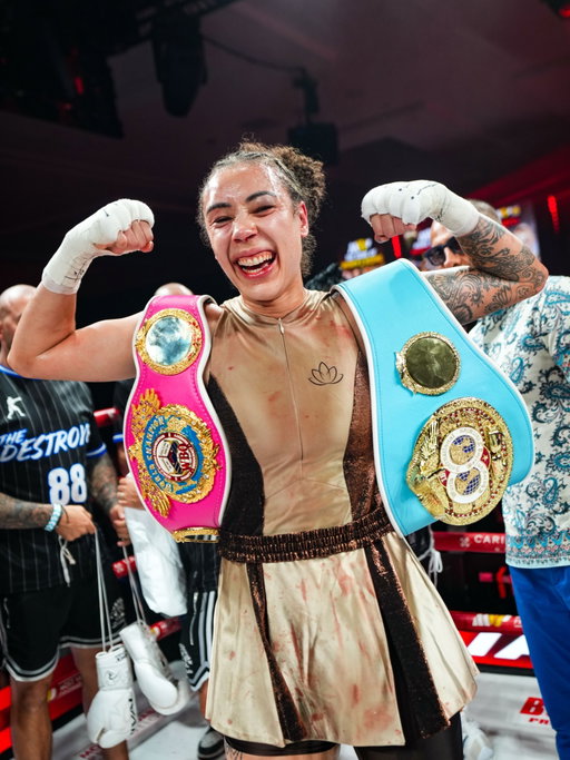 First and foremost, I am extremely grateful for the opportunity to fight for a unified world title. 

Last night, I accomplished something that has never been done before: I made history - becoming a Ring champion in just five fights.

I stepped up to the challenge. There was a lot going on in my life, and these last few months haven’t been easy, but I managed to pull through, put on a performance, and give the fans a great show.

It takes two people to make a great fight, and I want to thank Desley and her team for making this happen—this wouldn’t have been possible without her. 

I also want to thank my team and everyone who has helped me get to this point in my journey. Whether you were there in person or not, everyone has had an impact, left their mark on my heart, and contributed to this performance. I didn’t do this alone. I will continue to do this with my team; I would go to war for them, and I believe in them just as much as they believe in me.

Thank you to @mostvaluablepromotions , @jakepaul , and @nakisabidarian for making this happen and for continuing to help me progress in my professional career.

This is just the beginning. 🏆🏆🏆💪🏼

#AndTheNew 

📸: @harryjaaron @mostvaluablepromotions