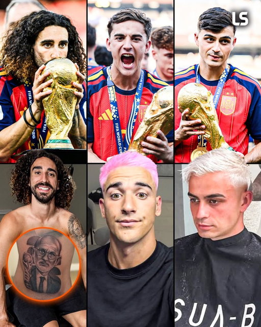 Pedri and Gavi have become the latest Spanish players to fulfil their promises after winning the World Cup 😂💇‍♂️
