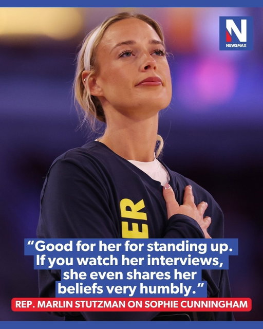 CUNNINGHAM DEFENDED: Rep. Marlin Stutzman defended WNBA players who have spoken out against transgender women competing in women’s sports, arguing that league officials and owners risk alienating fans by pushing back against athletes who express those views. ⁣
⁣
Appearing Saturday on Newsmax TV’s ''Wake Up America Weekend,'' Stutzman praised WNBA player Sophie Cunningham for publicly expressing her views on the issue and said professional sports organizations should remember that their leagues are businesses dependent on fans.⁣
⁣
''My wife and I, we actually own a stage theater in Indiana,'' Stutzman said. ''One thing I always reminded the actors and the people, the stagehands and those that worked around theater, that this is show business. We all love the show, but we also have to remember this is business.''⁣
⁣
For more info on this story, please visit the link in our bio or Newsmax.com.