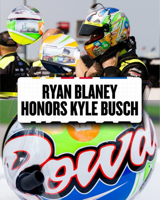 Kyle Busch rides with @ryanblaney10 at @iowaspeedway. ❤️