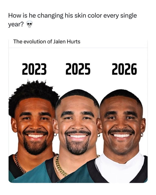 How is that even possible? 😂😂😂

Jalen Hurts has proven he can be one of the best quarterbacks in football when everything is clicking. His combination of arm strength, mobility, toughness, and leadership makes him extremely difficult to defend. He’s already led Philadelphia to multiple deep playoff runs and showed he can perform on the biggest stage.

At the same time, Hurts has had stretches where he’s struggled with consistency. Turnovers, holding onto the ball too long, reading defenses, and dealing with pressure have all caused problems at different points. There have been games where the Eagles’ passing offense has looked completely out of rhythm, and Hurts has taken plenty of criticism because of it.

But that’s also what makes Hurts’ career impressive. He’s dealt with doubters since college, lost his starting job at Alabama, transferred to Oklahoma, and entered the NFL with people questioning whether he could even become a franchise quarterback. He’s answered a lot of those questions and proven that even with his flaws, he’s capable of being an elite-level QB and leading a championship-caliber team.