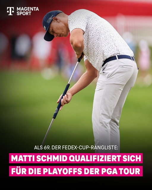 Ein starker Turnierstart bei der Wyndham Championship bringt den Regensburger ins Wochenende 💪 Am Ende belegt Matti in Greensboro den geteilten 72. Platz - genug um sich für die Fedex St. Jude Championship zu qualifizieren! 🤩

Das erste Turnier der Postseason der PGA Tour mit Matti Schmid siehst du am Donnerstag ab 13:45 Uhr LIVE bei #MagentaSport und #MagentaTV! 📺🏌️‍♂️