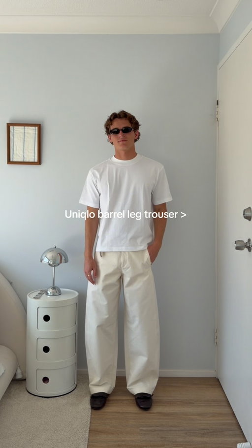 styling the viral @uniqloau barrel leg trouser #fashion #ootd #fashioninspo #cleanoutfit #ad