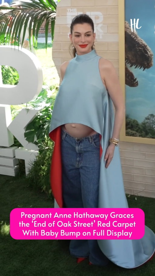 Anne Hathaway attended the 'End of Oak Street' premiere and proudly displayed her baby bump. ❤️ (🎥: Getty Images)