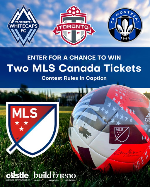 CONTEST ALERT!

We’re giving away MLS tickets! ⚽ One winner per month — August and September 2026.

Each winner takes home 2 tickets to a Canadian MLS team’s home game — Toronto FC, CF Montréal, or Vancouver Whitecaps FC.

Here’s how to enter:
1. Follow @buildandrenomag on Instagram 
2. Like this post
3. Tag 3 friends in the comments below
4. Subscribe at buildandreno.ca/subscribe

Winners are selected at random and notified via DM by @buildandrenomag on Instagram.

Contest open to Canadian residents (Quebec included). Prize includes 2 Tickets to a regular season Canadian team home game of choice. Transportation, airfare and accommodations not included.

Visit this link to see the contest rules: https://buildandreno.ca/canadian-mls-ticket-giveaway-official-rules/

#CastleBuilding #WinMLSTickets #MLS #CanadianSoccer #TorontoFC #CFMontreal #VancouverWhitecaps #ContestAlert #CanadianContractor #HomeBuilding