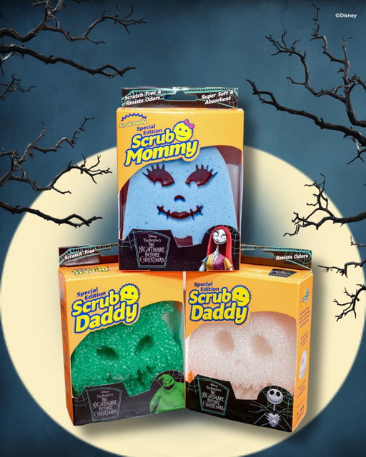 When Halloween and clean collide… magic happens. 🌙✨ Grab these Disney Tim Burton’s The Nightmare Before Christmas shaped Scrub Daddy & Scrub Mommy sponges available at @target and other retailers near you! #scrubdaddy #toystory #disneyhome @disneyhome