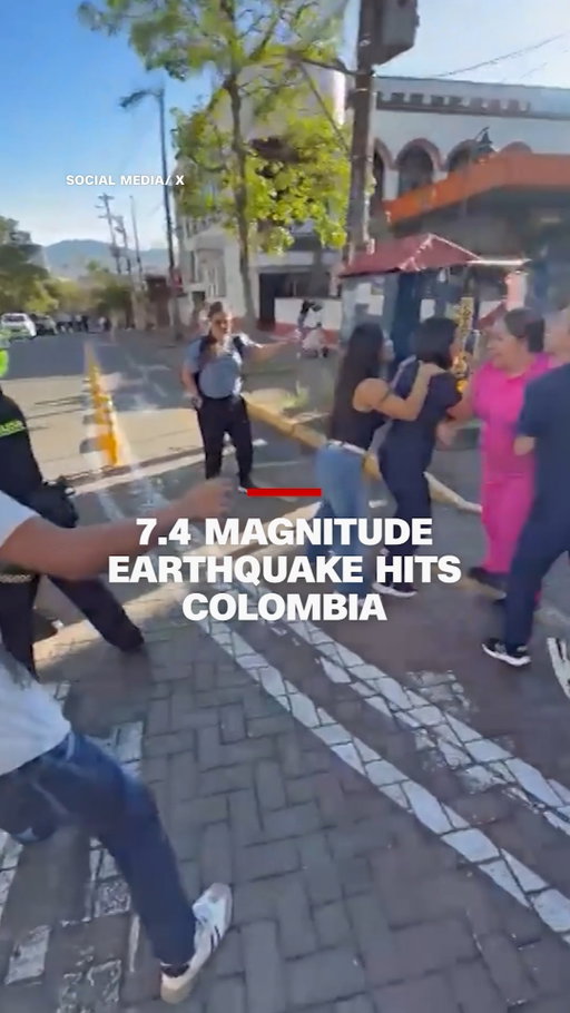 Social media video shows the moment a powerful 7.4-magnitude earthquake struck western Colombia, causing the facade of a church to partially collapse.

Follow the latest updates at our link in bio.
