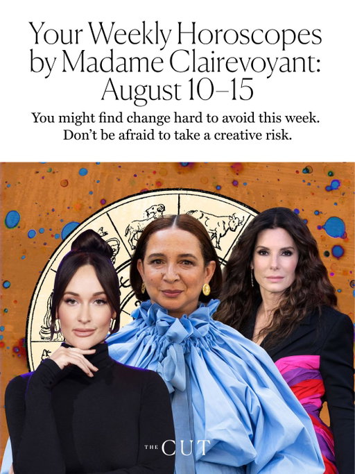 This week, Mercury entering loud and proud Leo could bring some much-needed relief. For the next two weeks, you may find yourself a lot less worried about saying the “wrong” thing, so your interactions with others feel less fraught — and more fun. Plus, Wednesday's solar eclipse in Leo heralds major surprises and reversals. Read this week's horoscope for each zodiac sign, courtesy of @clairecomstockgay, at the link in bio.

Photo: Kacey Musgraves, Maya Rudolph, Sandra Bullock, all Leos; Photo-Illustration: by The Cut; Photos: Getty Images