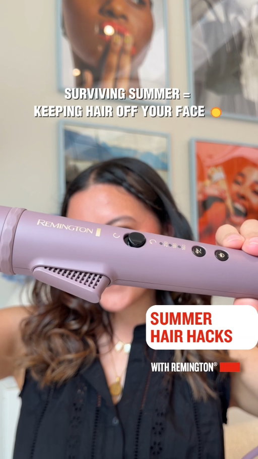 Summer Hair Hacks: Part  4☀️ 

Hair stuck to your face in this heat? Not anymore 👋 

This cute but practical style keeps your hair out the way while still serving looks 😍 

Using the AIRvive™ Rotating Curling Wand ✨ 

#RemingtonUK #SummerHairHacks