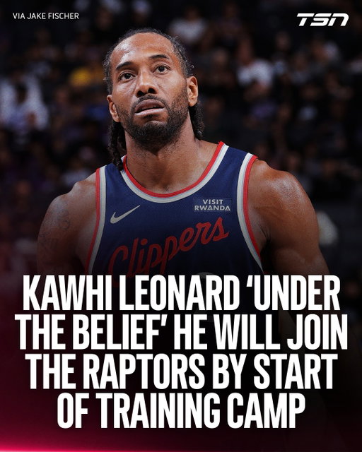 Kawhi Leonard is operating "under the belief" that the NBA's investigation will conclude before the start of training camp and he will be able to join the Raptors by then, per Jake Fischer.