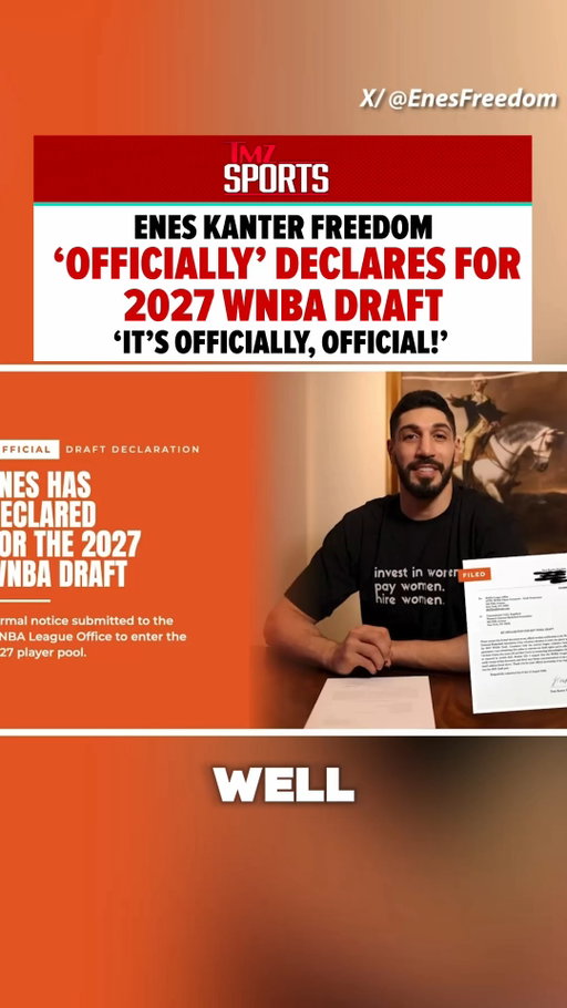 Enes Kanter Freedom has officially submitted paperwork to enter the 2027 WNBA Draft. 👀🏀 

Now the question is… what will the league do?