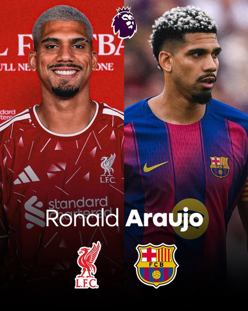 Liverpool’s new man Ronald Araujo is the latest Premier League x Barcelona representative 🔵🔴