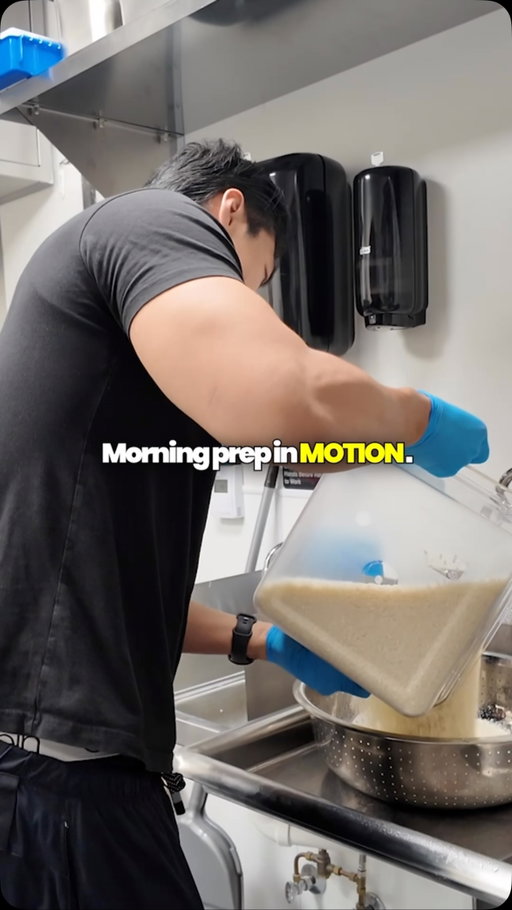 Good food takes time before it ever hits the pan.

Washing rice until the water runs clear, slicing fresh garlic, and resting marinades overnight are small steps, but they make every bowl consistent. You can’t fake fresh preparation.

Are you an early bird or a night owl? Let us know below 📌 #bowlsofrice #morningprep #inmotion #kitchensound