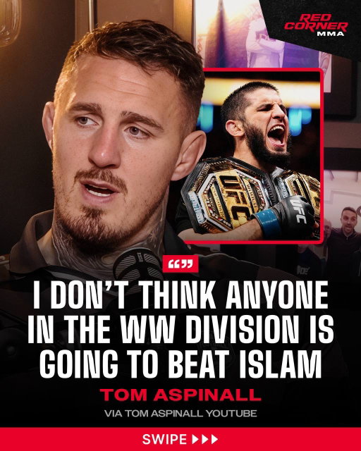 Tom Aspinall predicts Islam Makhachev to defeat Ian Machado Garry by decision at UFC 330, even saying he believes nobody in the current welterweight division can defeat Makhachev.

“I just think that he’s got more chance of controlling the fight than Ian landing something… I can’t think that anybody in the welterweight division is going to beat Islam at the moment.”

Via @tomaspinallpodcast