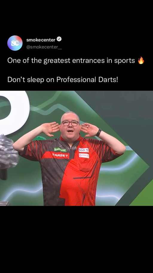 Not only does Stephen Bunting have arguably the greatest walkout in all of sports, he also has one of the greatest nicknames of “The Bullet”.

When it comes to the actual sport, Bunting is one of the most elite dart players in the world as well. In 2012, the man known as “The Bullet” lifted his first major honor when he won the World Masters before successfully retaining it a year later. Two years later he would become the BDO World Champion. 

His success propelled him into a global spotlight and accepted an invitation to join the Professional Darts Corporation. Since the switch from the BDO, Bunting has reached six major television semi finals, winning four pro tour events, competed in the Premier League, and was crowned Masters Champion in 2024, adding 6 titles in 2025.