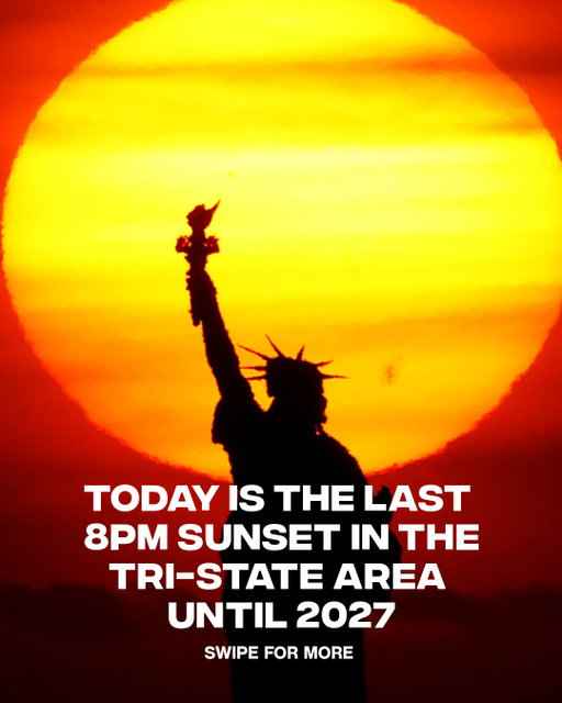 It was good while it lasted 😒
ㅤ
August 10, 2026, marks New York City’s final 8PM sunset of the year and will not return until May 2027.
ㅤ
📸:GETTY