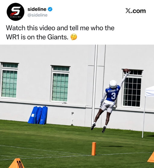 Unc is still making it look ABSURDLY easy 😮‍💨🔥

Odell Beckham Jr. is making a serious case to be the Giants’ WR1, and the early training-camp buzz has been wild. After returning to New York this offseason, OBJ has reportedly shown he still has plenty of juice, including a standout practice that had people talking about his ability to contribute right away. 

If Beckham can keep stacking days like this, the Giants may have a much bigger role for him than anyone expected when he first came back. The talent has never been the question with OBJ—if he’s really looking like that in camp, seeing him line up as the No. 1 receiver again would be one of the coolest NFL storylines of the year.
#obj #giants #nfl #sideline