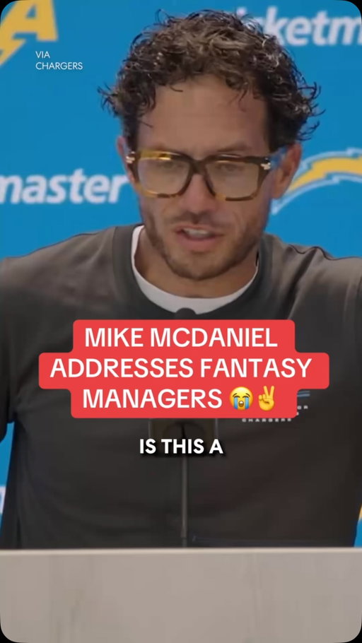 Mike McDaniel was only thinking about fantasy in his presser 😭

(via @chargers)