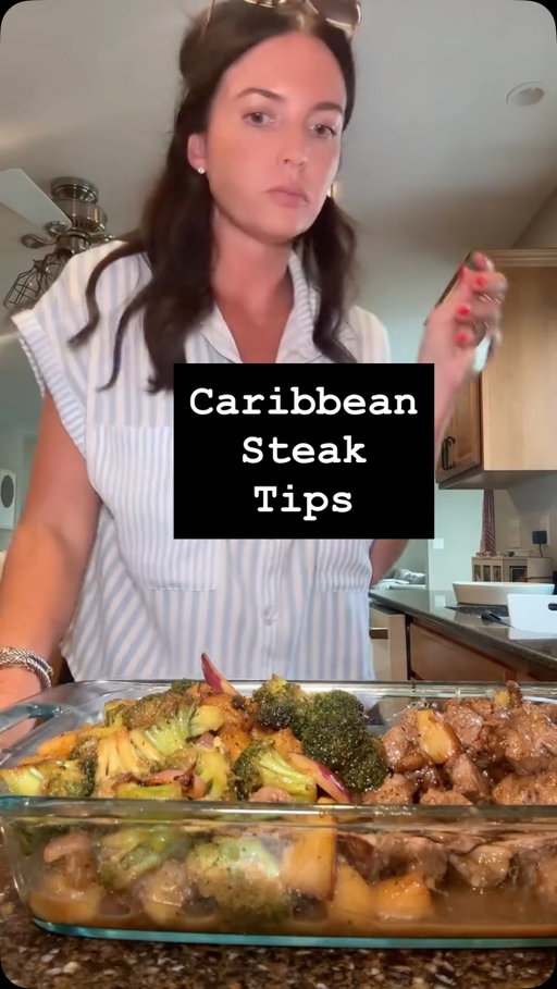 @blackstoneproducts 

We made Caribbean steak tips tonight and they were 100/10 good. @trybachans is the best sauce!!!! 

#cookwithme #easyrecipe #blackstonedinner #quickdinner