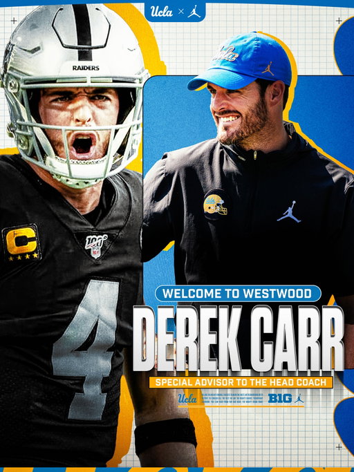 Adding an 11-year NFL vet and 4x Pro Bowler to the staff. Welcome to Westwood, @derekcarrqb! #4sup

📸: @raiders