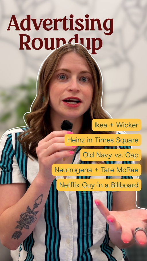 In this week's advertising roundup:

🧺 @ikea_australia answered my plea for a @wickermovie collab

🌭 @heinz gave Times Square's giant hot dog the ketchup it was missing, by @rethinkideas with artists @jencatron and @paul_outlaw 

👖 Clearing up stuff from my @oldnavy vs @gap video

🧴 Tate McRae's @neutrogena "post-show routine" has everyone convinced she doesn't actually use the products

🏠 @netflix made a guy live in a billboard to promote The Last House

#advertising #marketing #adnews #adcampaigns #marketingnews