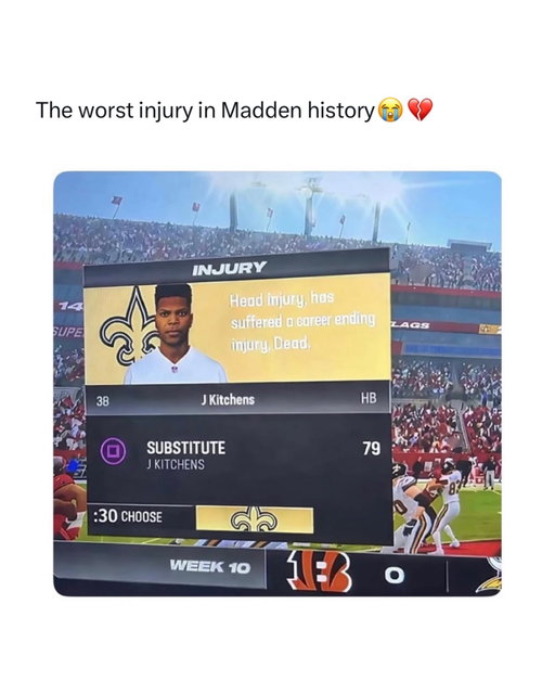 Did Ray Lewis blow this man out? 😭

Madden can have some absolutely ridiculous injuries and glitches that make games feel completely broken. You’ll see players get hurt after barely being touched, quarterbacks go down on normal throws, or a star player randomly suffer a major injury on a play that looked harmless.

Then there are the classic Madden bugs. Players teleport into tackles, defenders make impossible interceptions, bodies fly through the air, footballs go through hands, and animations randomly send players in the wrong direction. Sometimes it’s frustrating, but other times the bugs are so absurd that they’re hilarious.