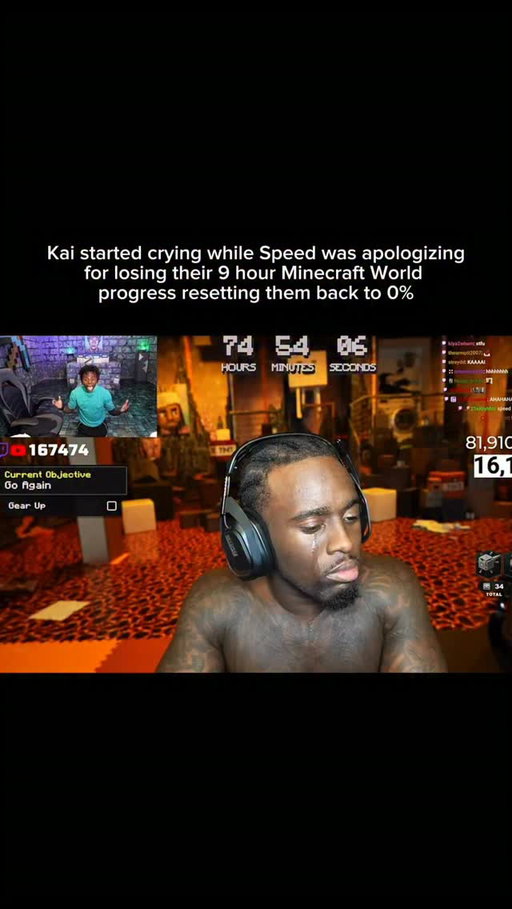 After hours of grinding, building, and surviving together, Speed and Kai’s Minecraft Hardcore run ended in the worst possible way. Their 9-hour world suddenly reset, wiping out everything they had worked for and leaving both creators completely devastated. Kai could barely process what had happened, waving his arms in disbelief before breaking down in tears, while Speed sat nearby looking equally emotional and apologetic as he watched their progress disappear. After investing hours into the world, including builds and farms they had spent so much time creating, seeing everything vanish in an instant hit them hard. The usually chaotic duo suddenly went completely silent and emotional, while the livestream chat filled with reactions from viewers who had been following their entire journey. For a challenge where every mistake can erase hours of progress, the reset was the ultimate heartbreak. What started as another crazy gaming marathon had turned into one of the most emotional moments of their entire Minecraft run.

Follow @speed._fanpage for more exciting content !!

#IShowSpeed #Speed #KaiCenat #Minecraft #Gaming