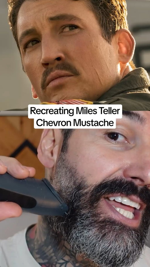 Top Gun Miles Teller Chevron Mustache | Bold Fortune Utility Oil