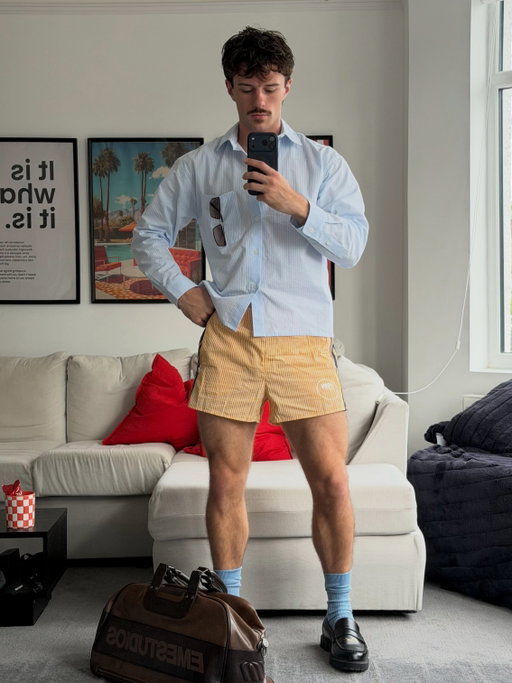 Shirt @ronning 
Shorts @humanbynaturehbn 
Loafers @asos_man 
Bag @emestudios_ 
Shades @asos 

Shirt @ronning 
Trousers @uniqlo 
Loafers @asos 
Cap @47 
Bag @emestudios_ 

Henley @asos 
Shorts Charity Shop
Loafers @nextman 
Bag @ronning 

Tee @uniqloeurope
Shorts @uniqlo 
Bag @ronning 
Cap @urbanoutfitterseu 
Loafers @asos 
Belt @asos_man 

Vest @averageboysclub 
Shorts @nike 
Cap @ronning 
Trainers @converse