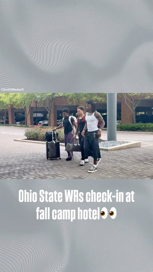 Ohio State WRs Jeremiah Smith, Kyle Parker, and Brandon Inniss have arrived to Ohio State’s fall camp hotel🌰

Follow @On3CFB for year round
College Football content