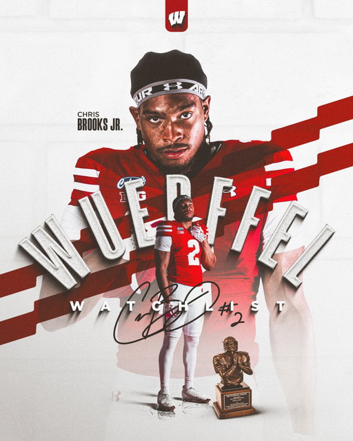 A community leader 🤝

Congratulations to @chris_brooksjr2 for being named to the 2026 Allstate Wuerffel Trophy Watch List! 

#OnWisconsin x #AllstateWuerffelTrophy 