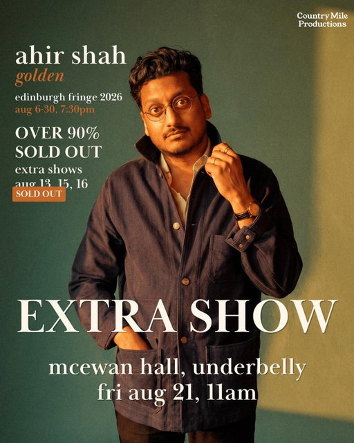 EXTRA EXTRA SHOW! I’ll be performing GOLDEN at @underbellyedinburgh McEwan Hall at 11am on Friday 21 August. In general there are a few tickets left for the last week of the Fringe at @thepleasance Courtyard - also venue holds are released at like 6pm, so always worth checking last minute!