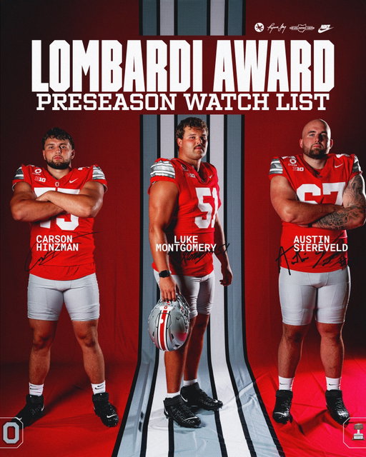 Three Buckeyes named to the Lombardi Award Preseason Watch List. 🏆