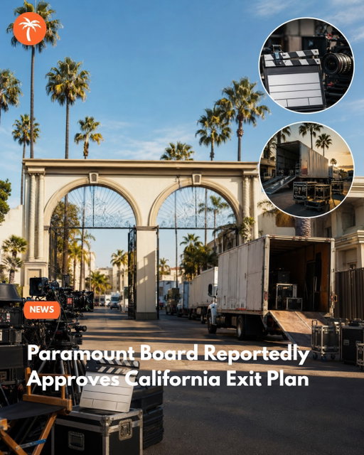A major Hollywood studio could be preparing to leave California. 🎬🌴

Paramount Skydance CEO David Ellison reportedly told top executives that the company would begin relocating out of California if a settlement is not reached with California Attorney General Rob Bonta by October 1 over the legal battle surrounding Paramount’s proposed Warner Bros. Discovery acquisition. 

According to Puck, Paramount’s board has already signed off on the potential move. The reported plan would relocate the company’s headquarters first, followed by a gradual shift of many studio jobs over roughly five years, while maintaining a creative presence in Hollywood. Tennessee, Texas and Georgia are among the states reportedly being considered. 

🎬 Paramount Skydance
📅 October 1 deadline
🌴 California exit reportedly approved as a contingency
🏢 Headquarters would move first
🎥 Hollywood creative presence could remain

Important: Paramount has not officially announced that it is definitely leaving California. The relocation is being presented as conditional on how the legal dispute develops. Paramount declined to comment to Axios.