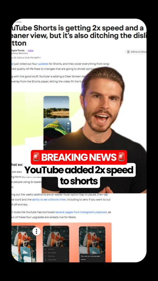 YouTube lets you speed up videos now ✍️