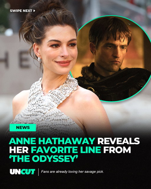 Anne Hathaway reveals her favorite line from ‘The Odyssey’ 😂⁠
⁠
“Somebody get these beggars out of here!” is her pick, and she says fans have already been using the line “savagely.”⁠🔥⁠
⁠
Are y’all using this one⁉️👀⁠
⁠