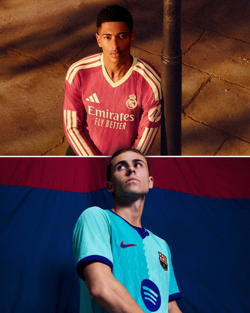 Both Barcelona and Real Madrid have dropped Third kits on the same morning 😮‍💨

Two bangers from adidas and Nike get the El Clásico sides fully kitted out for the new season 🔒👕

Which is better though❓👀
