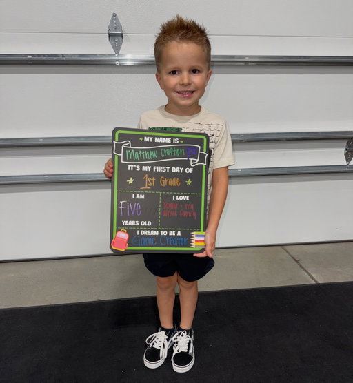 1st day of 1st grade. Early mornings are back for this guy. Even Taylor woke up early for this. Can’t wait to watch him learn, grow, and excel again this year!📚