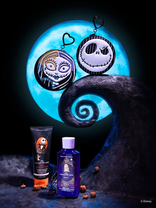 The gates of Halloween Town are opening on 8.17 when Disney Tim Burton's The Nightmare Before Christmas x Bath & Body Works Collection drops 🎃 🧪​

Get ready to meet two iconic fragrances inspired by your favorite duo:​

🎃 Jack Skellington (pumpkin screams, glowing palo santo and spooky spiced vanilla)​
🪡 Sally (ghastly blooms, berry patchwork and forbidden tonka)​

💀 Rewards Members get to shop the exclusive Hands 3-wick candle pedestal and some of the new collection early on 8.16 (online only).​

The complete collection is available in stores and online on 8.17.​